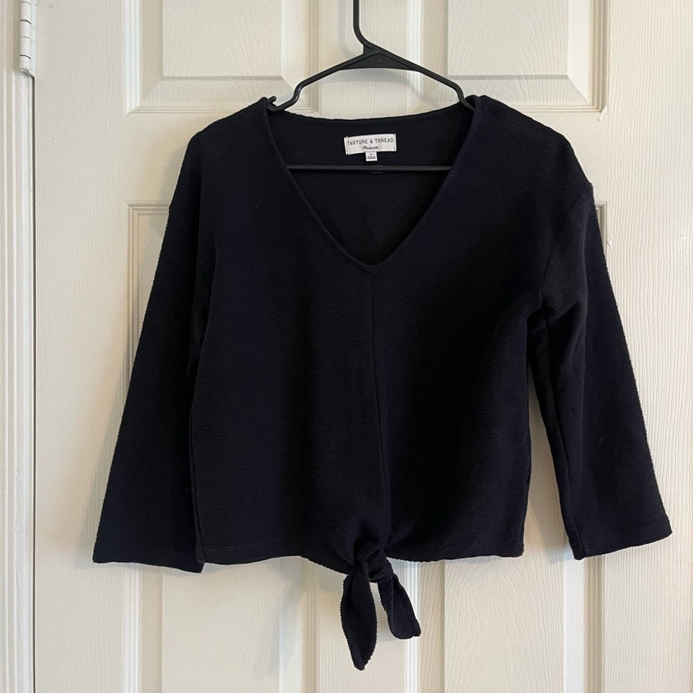 Madewell texture & bread tie-front shirt